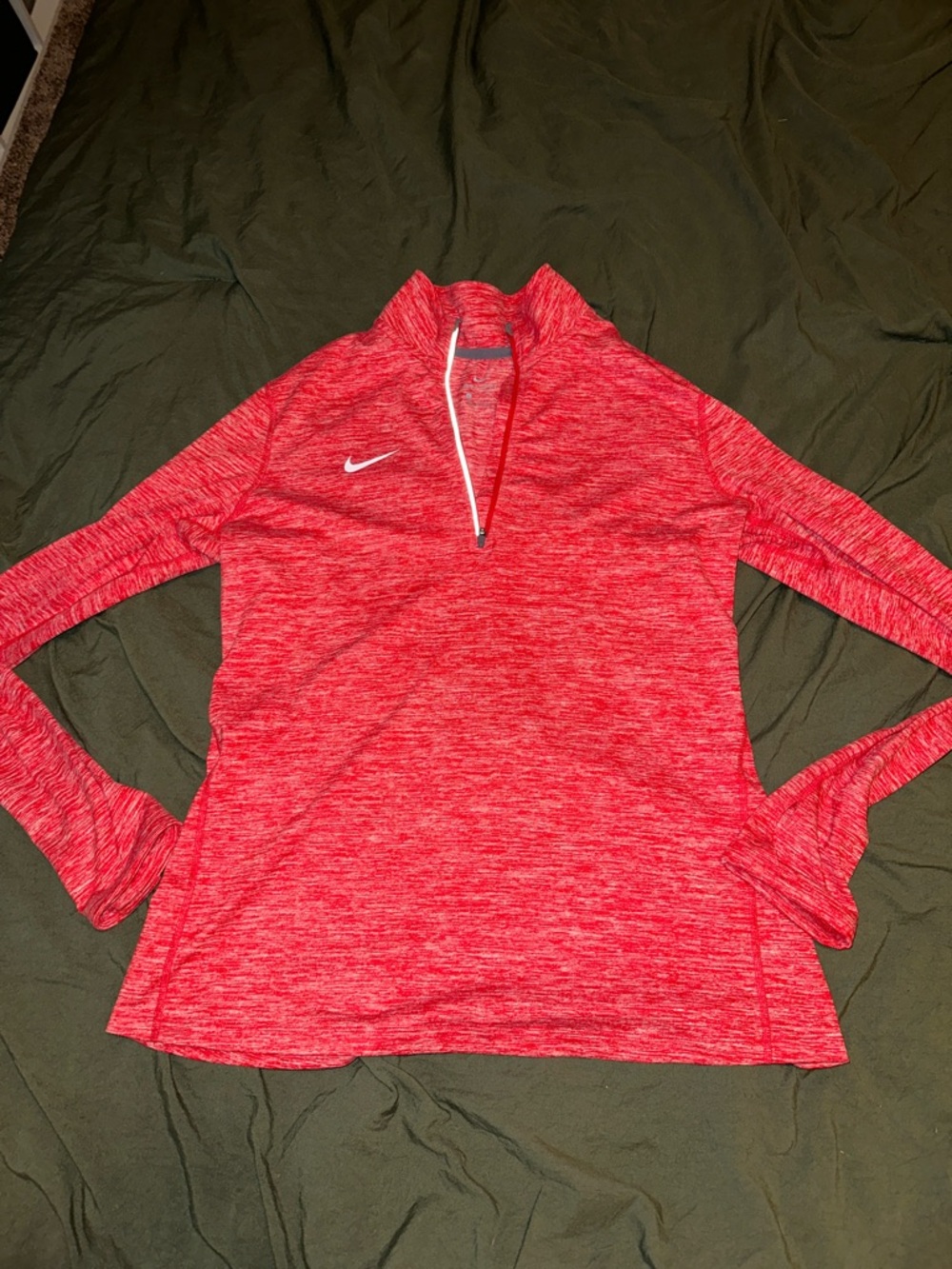 Nike Women's Heathered Red Quarter-Zip Pullover